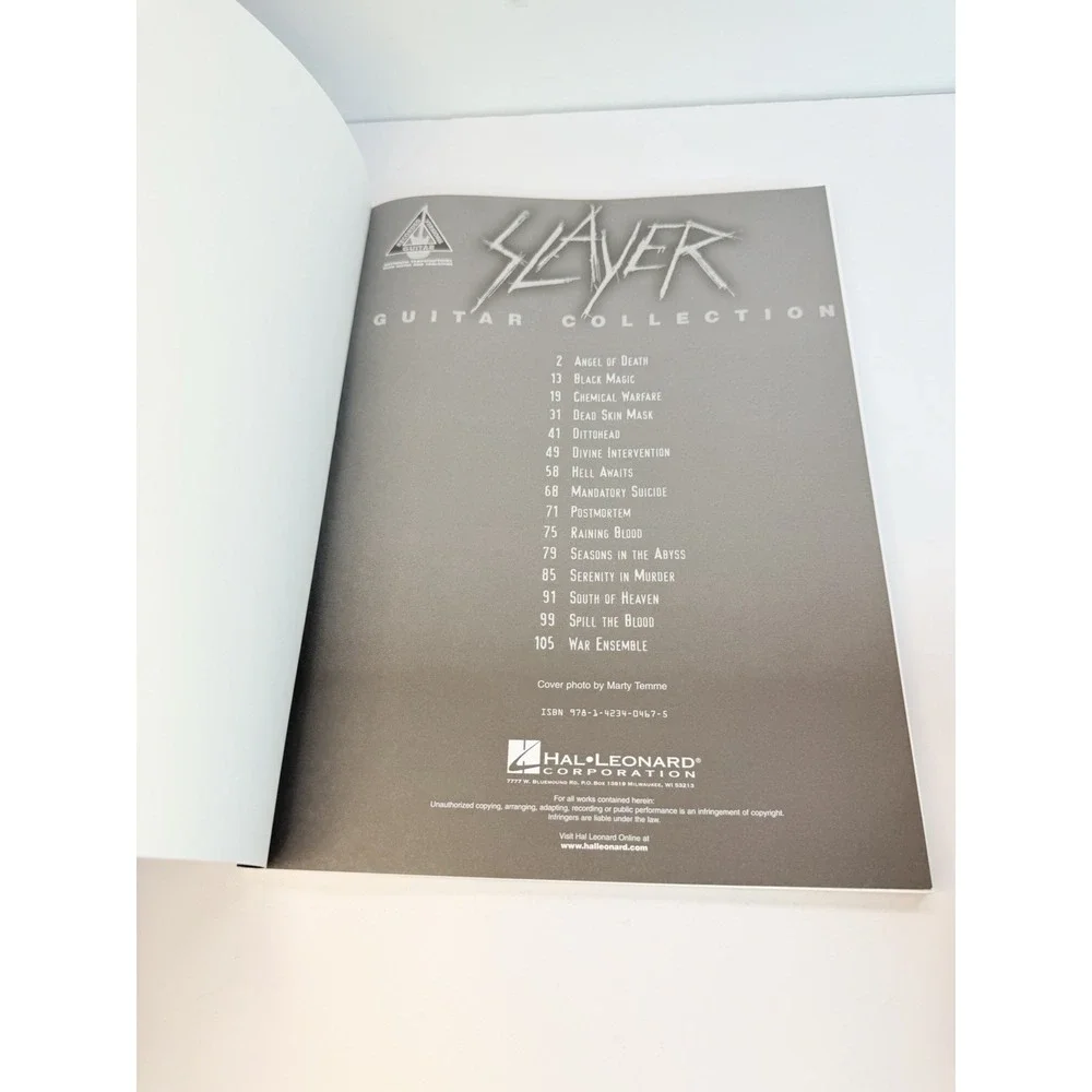 Hal Leonard Slayer Guitar Collection Tab Songbook